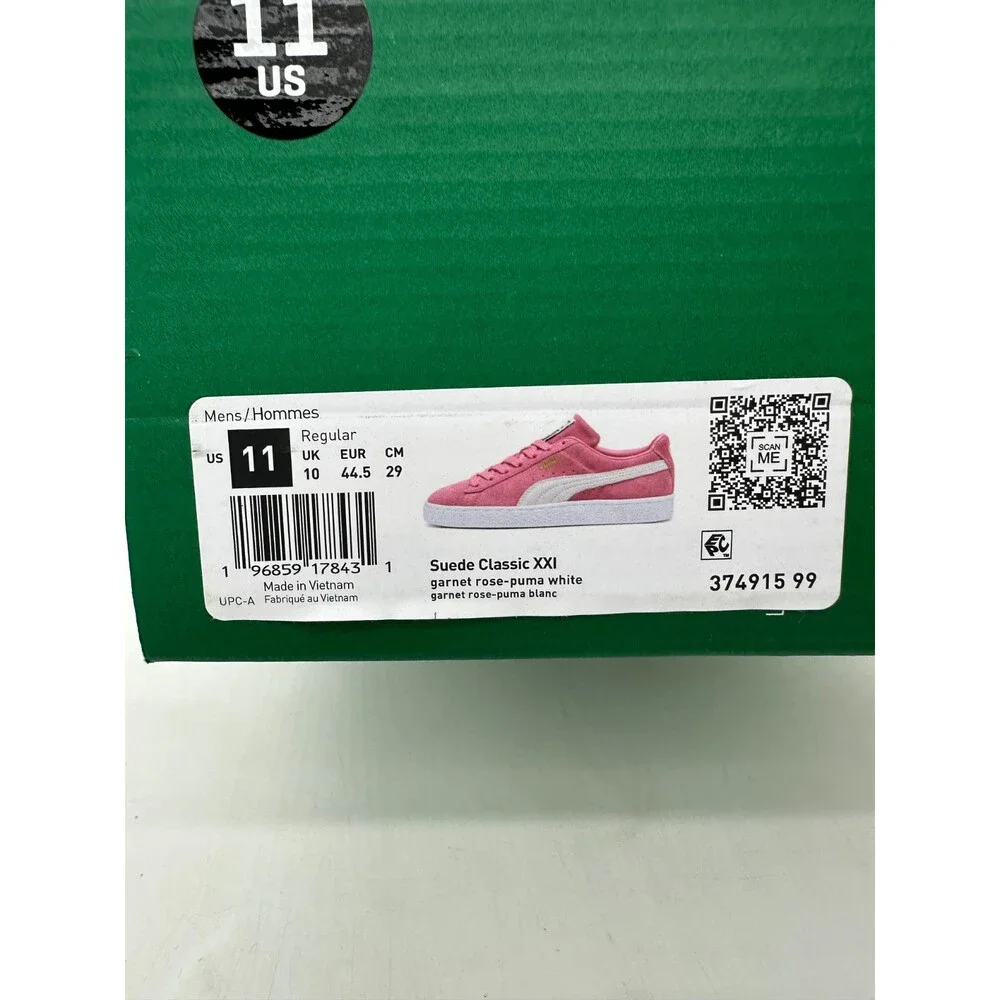 Puma Suede Classic Men's Size 11 pink White Leather Athletic Shoes 374915 99